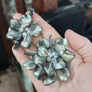 Large Shell Abalone Floral Clusters For Jewelry Crafting